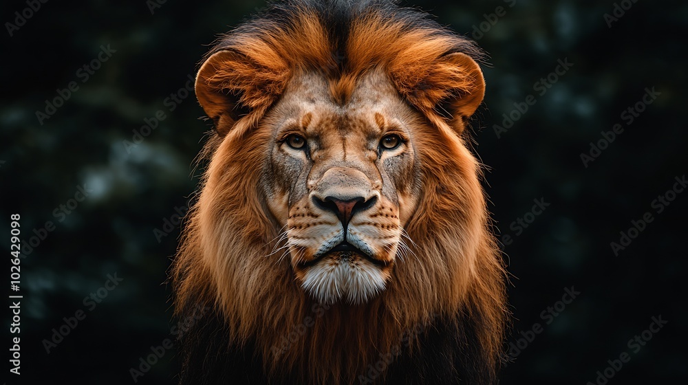 Obraz premium Lion King on a black background. : Generative AI