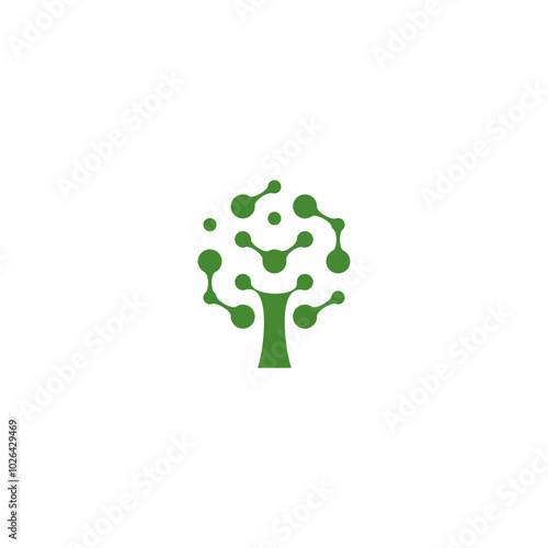 tree abstract with tech style vector