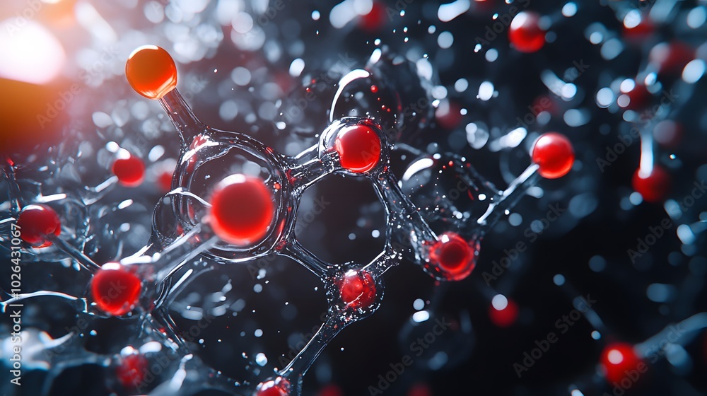 A 3D visual representation of molecular cracking reactions used in petrochemical synthesis. A 3D visual representation of molecular cracking reactions used in petrochemical synthesis.
