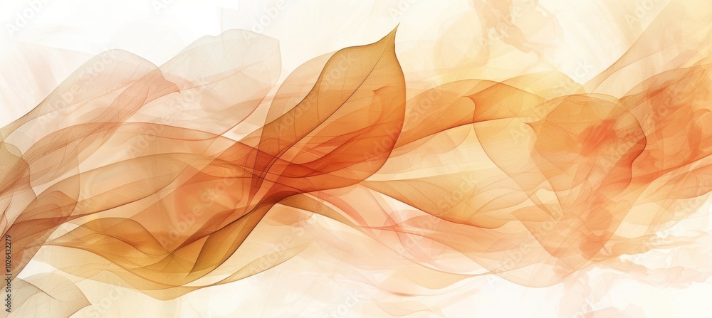 Dreamy Autumn Abstract with Soft Watercolor Leaves in Muted Tones for Print and Poster Design Dreamy Autumn Abstract with Soft Watercolor Leaves in Muted Tones for Print and Poster Design