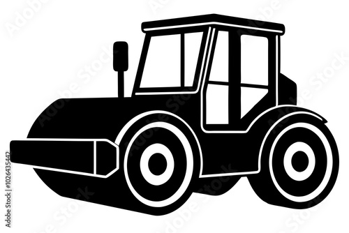 Road construction Road Roller silhouette | vector silhouette illustration on white background