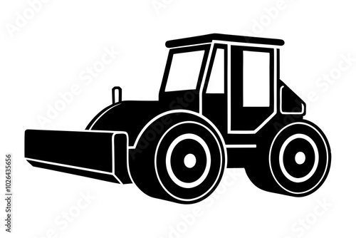 Road construction Road Roller silhouette | vector silhouette illustration on white background