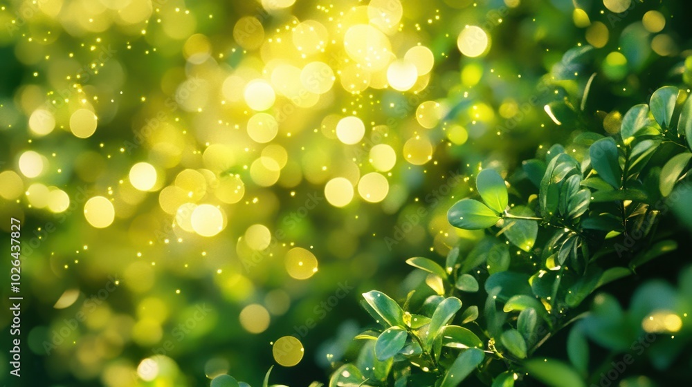 Obraz premium The Green Leaves with Bokeh