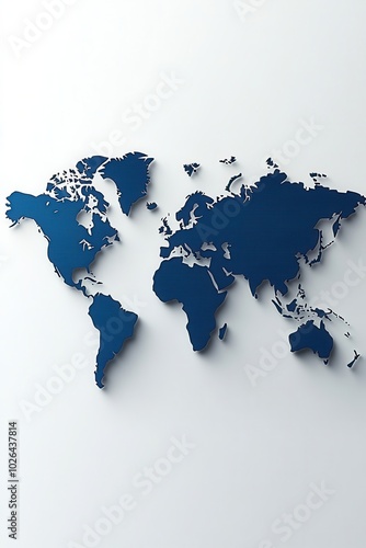 Wallpaper Mural Blue world map with detailed country silhouettes on a textured surface representing global connections Torontodigital.ca