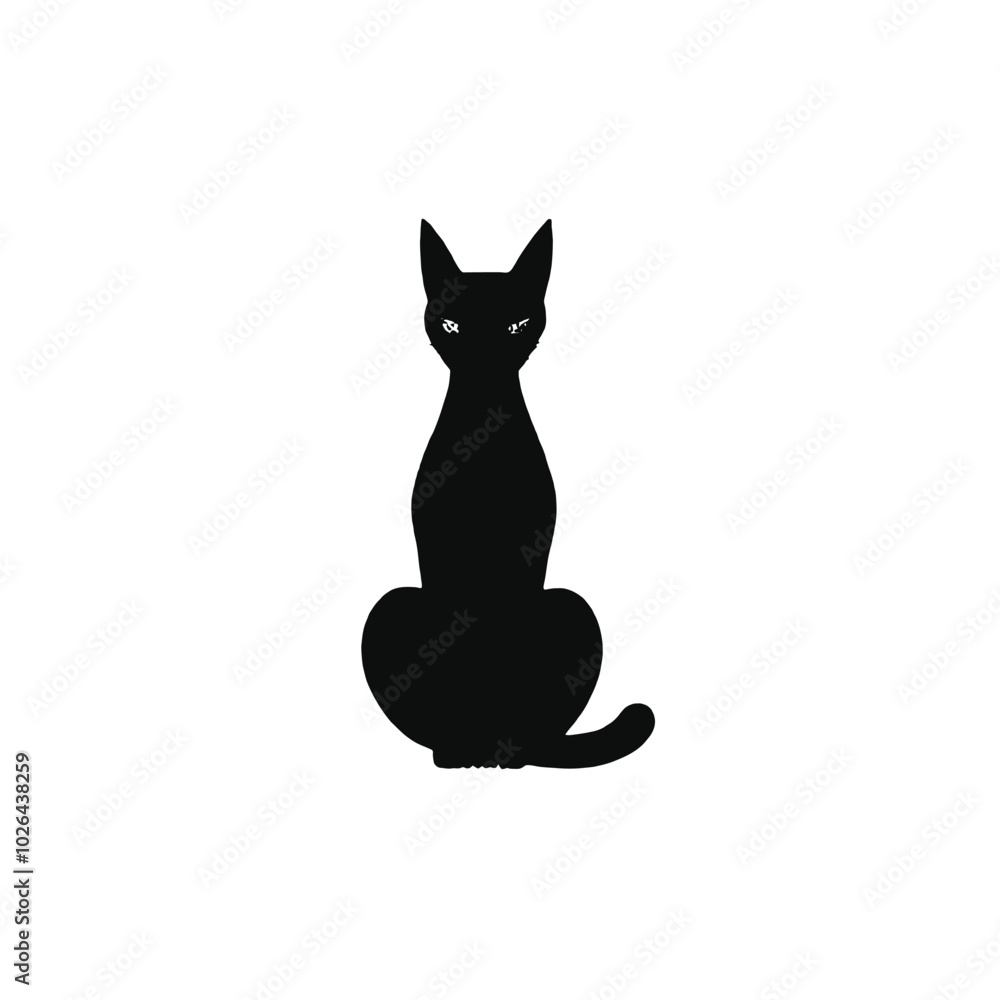 A cat sitting on the ground vector silhouette A cat sitting on the ground vector silhouette