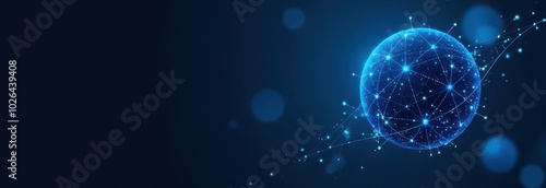 blue neural communication lines in the form of a sphere