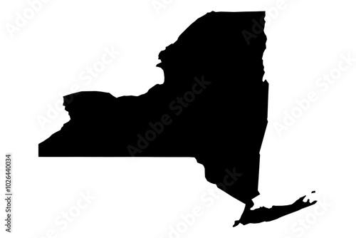 New York State Silhouette - Black SVG Map of New York Shape for Graphic Design and Art Projects