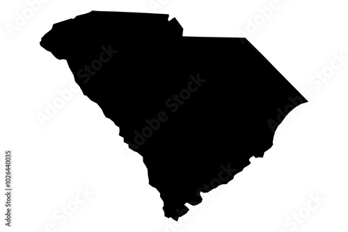 South Carolina State Silhouette - Black SVG Map of South Carolina Shape for Graphic Design and Art Projects