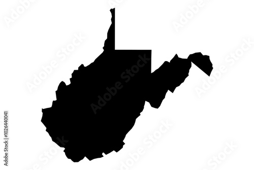 West Virginia State Silhouette - Black SVG Map of West Virginia Shape for Graphic Design and Art Projects