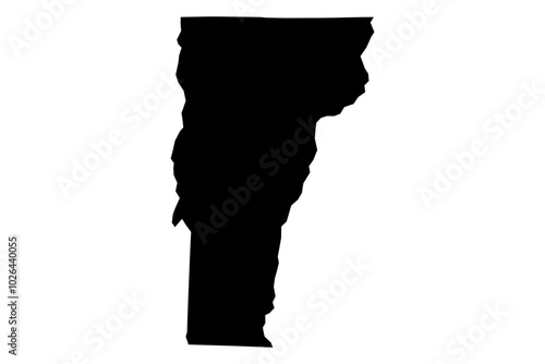 Vermont State Silhouette - Black SVG Map of Vermont Shape for Graphic Design and Art Projects