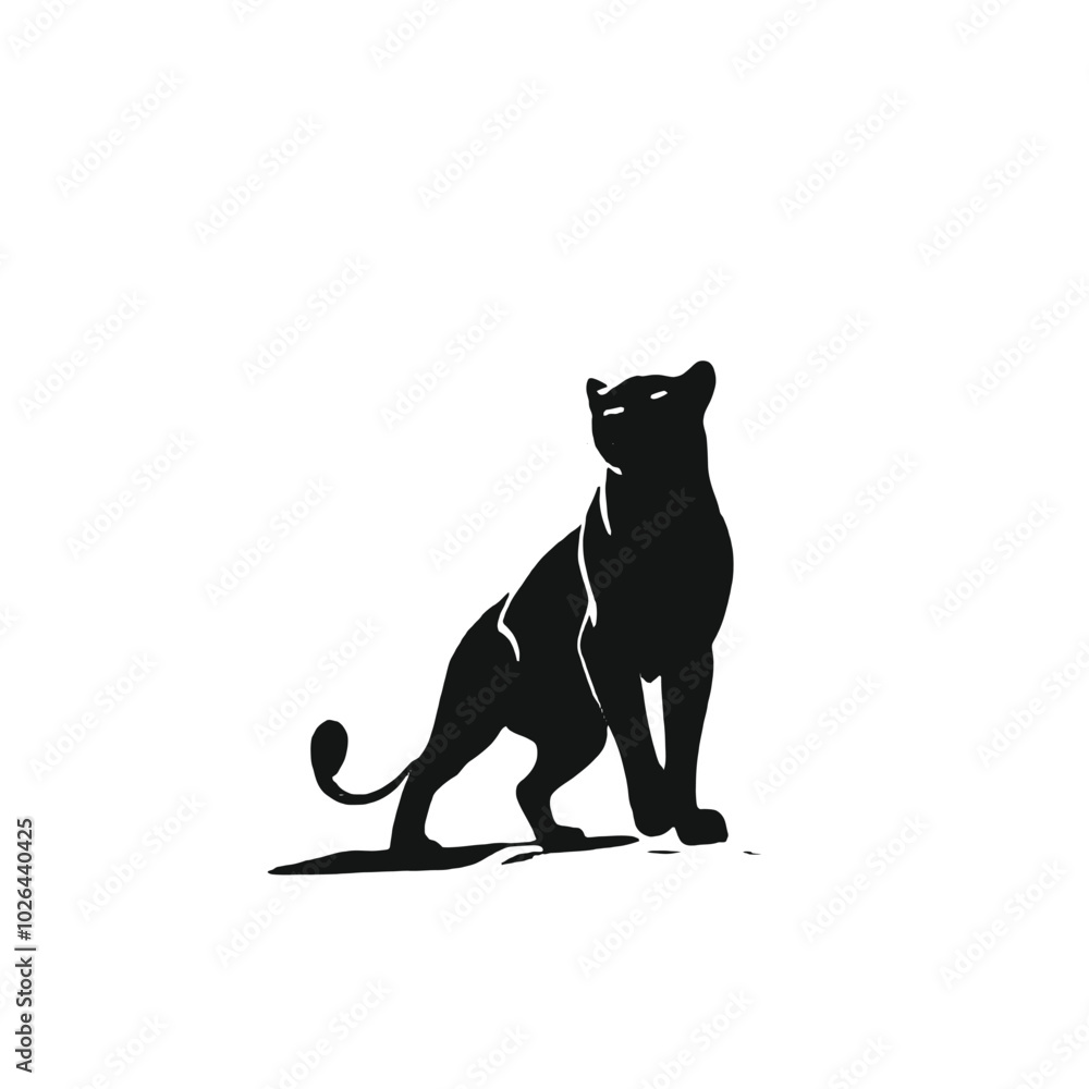 Obraz premium Panther Vector silhouette isolated white background