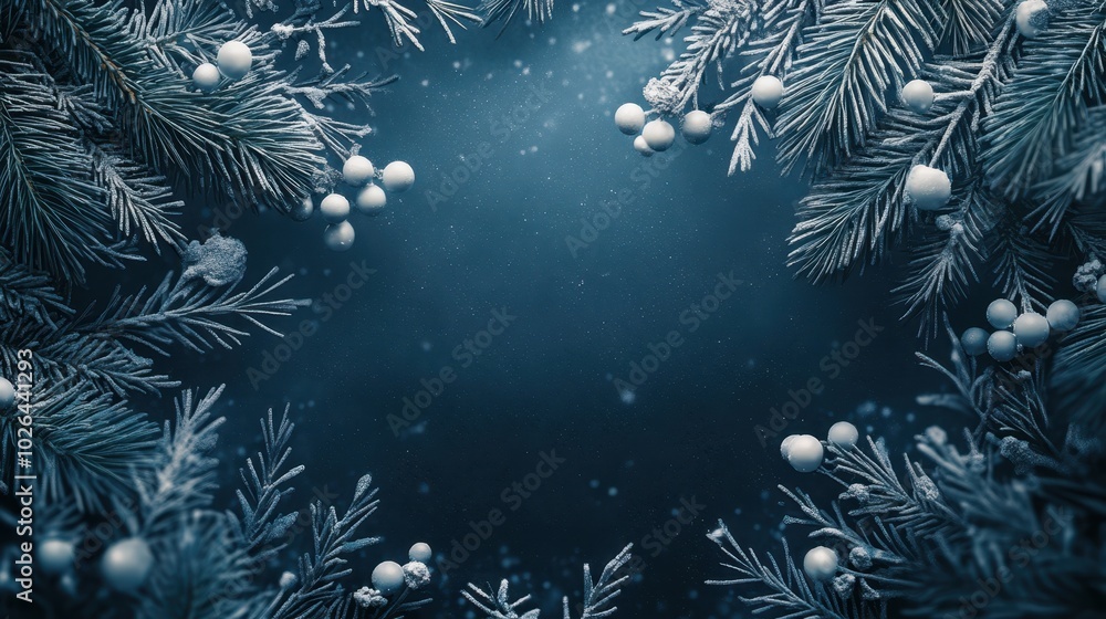 The Winter Pine Branches Frame The Winter Pine Branches Frame