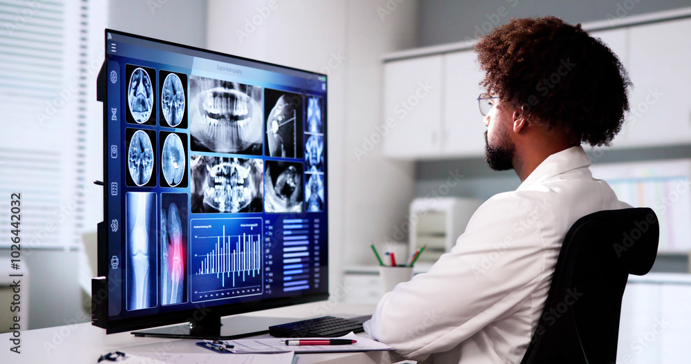 Doctor Screening Knee Bone X Ray Doctor Screening Knee Bone X Ray