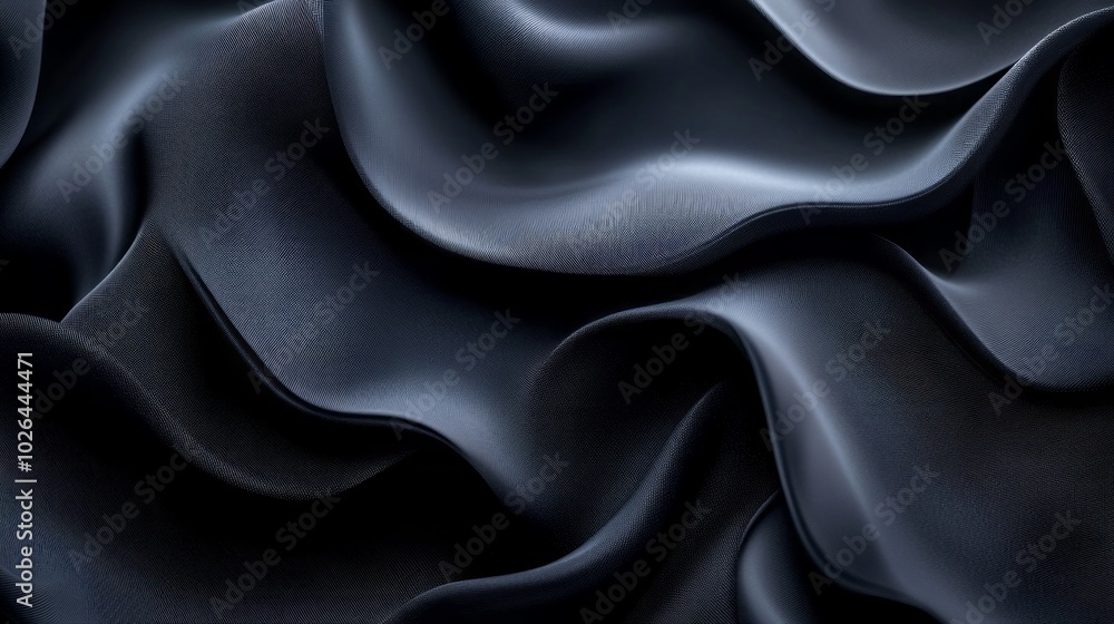 A black fabric with a wavy pattern A black fabric with a wavy pattern