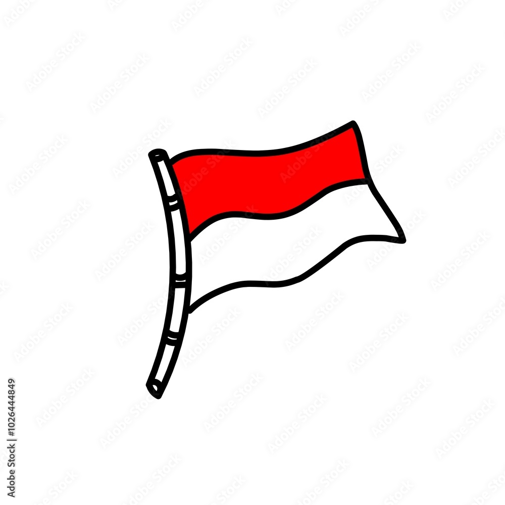 set of red and white flags set of red and white flags