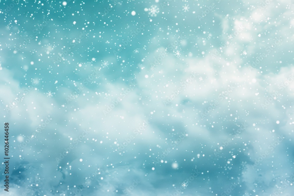 Abstract Winter Sky with Gentle Snowflakes Falling in Soft White and Light Blue Gradient Abstract Winter Sky with Gentle Snowflakes Falling in Soft White and Light Blue Gradient