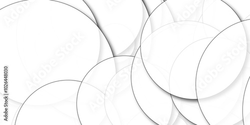 Abstract geometric texture of white paper circles in shining light with soft shadows as mess patter Suitable for minimalistic design. White background texture pattern or wallpaper abstract background.