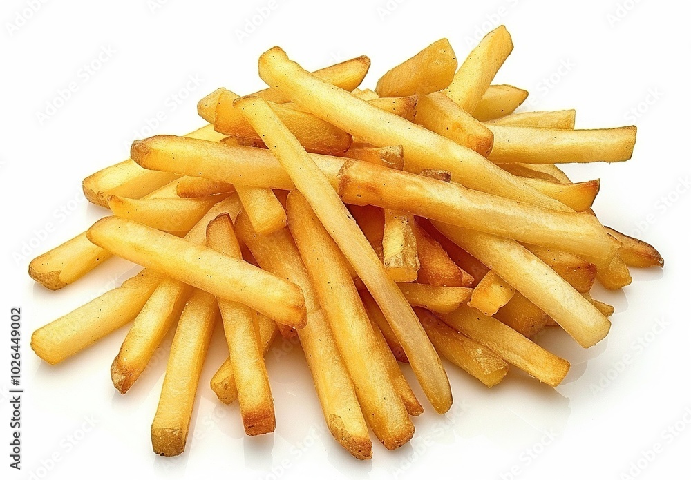french fries on white background french fries on white background