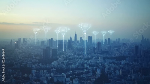 Wallpaper Mural Exploring the Convergence of Technology and Urban Landscapes in a Smart City Torontodigital.ca