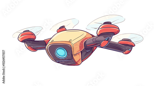 vector drawing of quadcopter .Generative AI