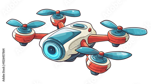 vector drawing of quadcopter .Generative AI