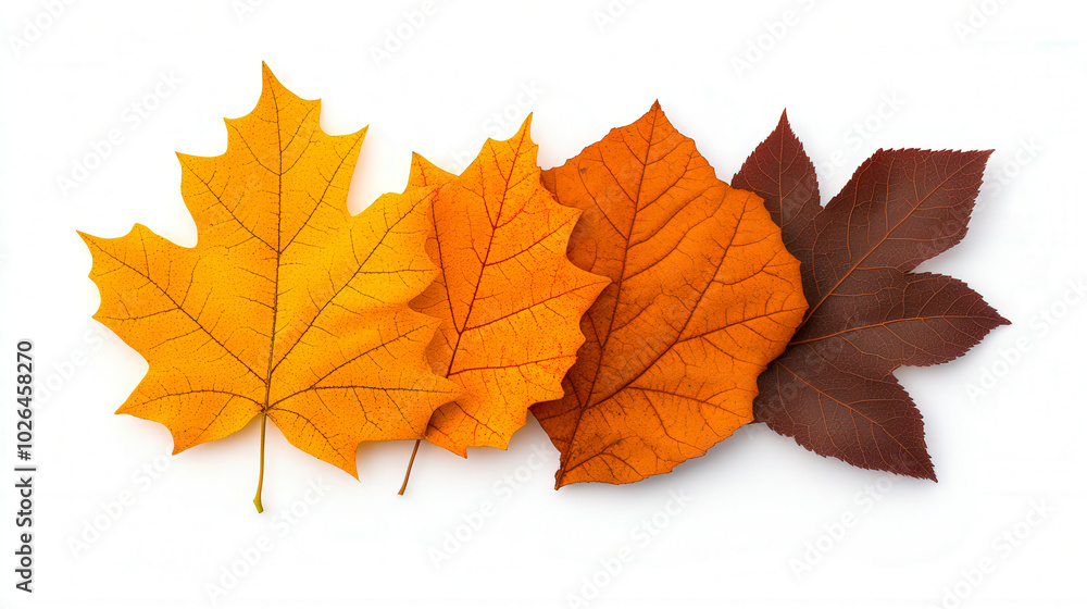 Fototapeta premium Background group autumn orange leaves