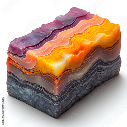 Colorful Artisan Soap Bar with Vibrant Layers photo