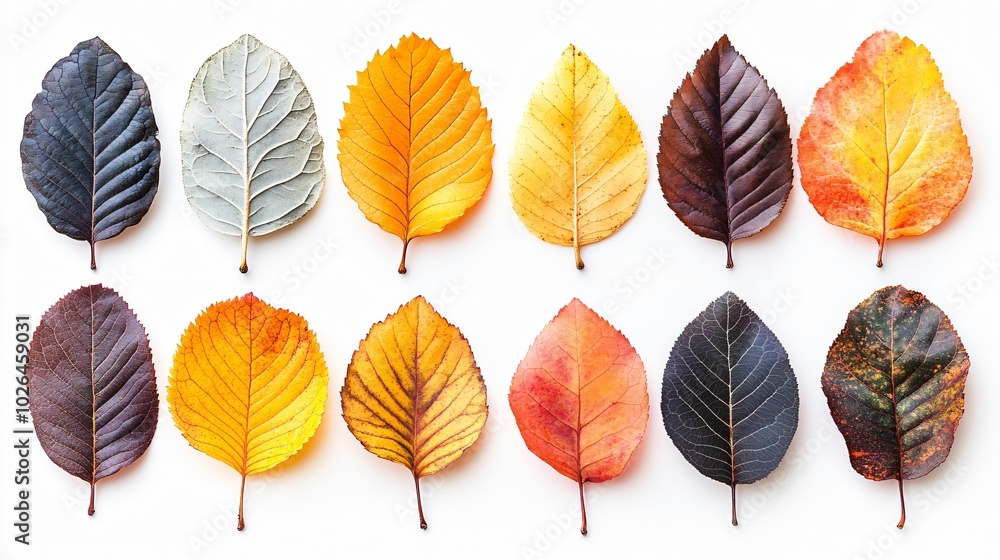 Obraz premium Autumn Leaves Collection on Transparent Background