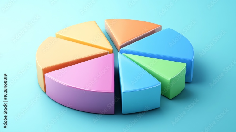 Obraz premium Colorful Pie Chart Displaying Different Sections