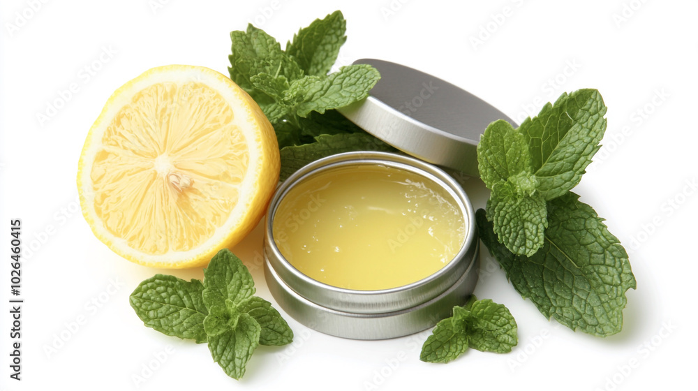 Lemon Mint Lip Balm in Tin Natural Skincare Product Lemon Mint Lip Balm in Tin Natural Skincare Product