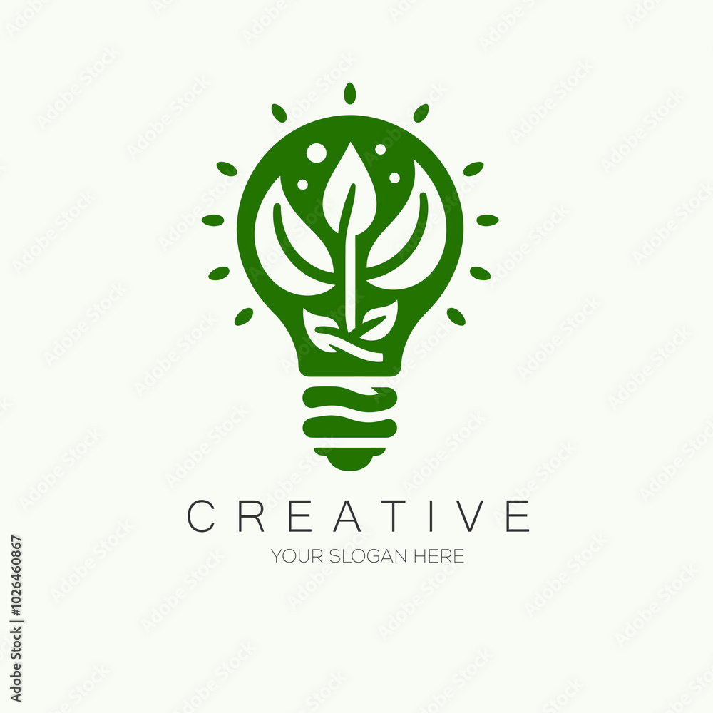 Eco light bulb logo design Eco light bulb logo design