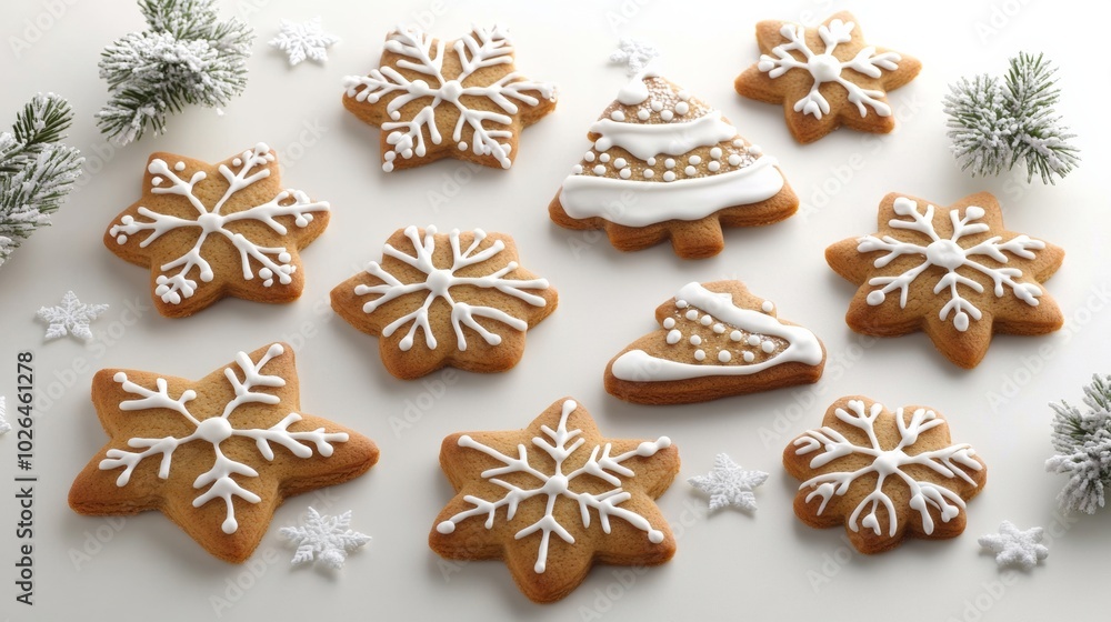 Gingerbread cookies with Christmas decorations Gingerbread cookies with Christmas decorations
