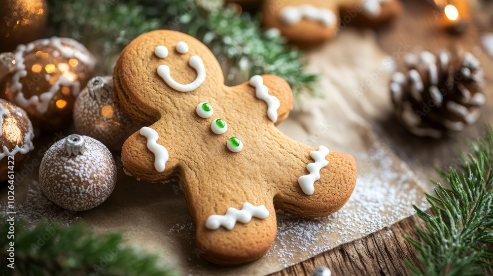 Gingerbread cookies with Christmas decorations Gingerbread cookies with Christmas decorations