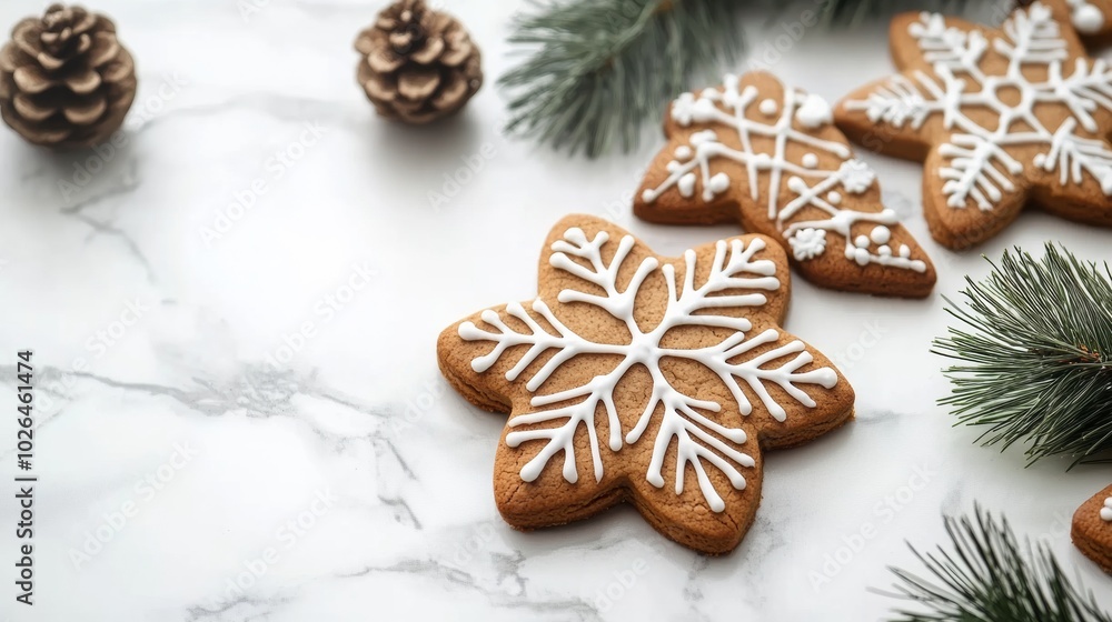 Gingerbread cookies with Christmas decorations Gingerbread cookies with Christmas decorations