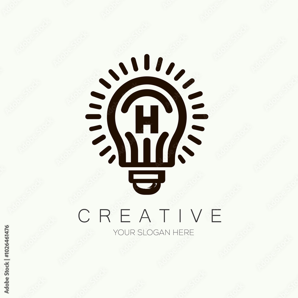 light Bulb H Letter vector logo design light Bulb H Letter vector logo design