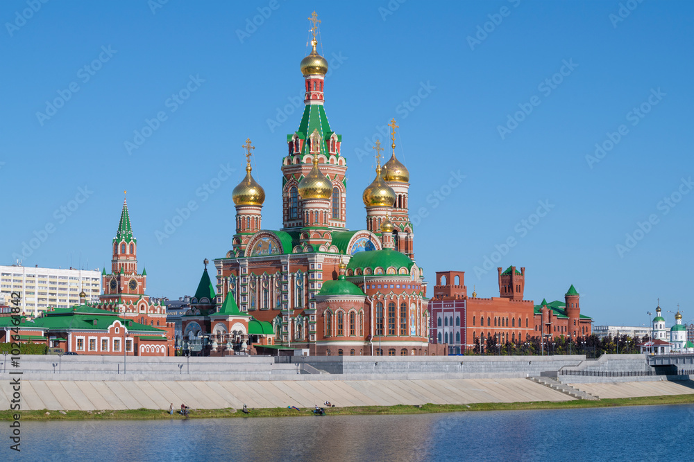 The Annunciation Cathedral in the cityscape on a sunny August day, Yoshkar-Ola The Annunciation Cathedral in the cityscape on a sunny August day, Yoshkar-Ola