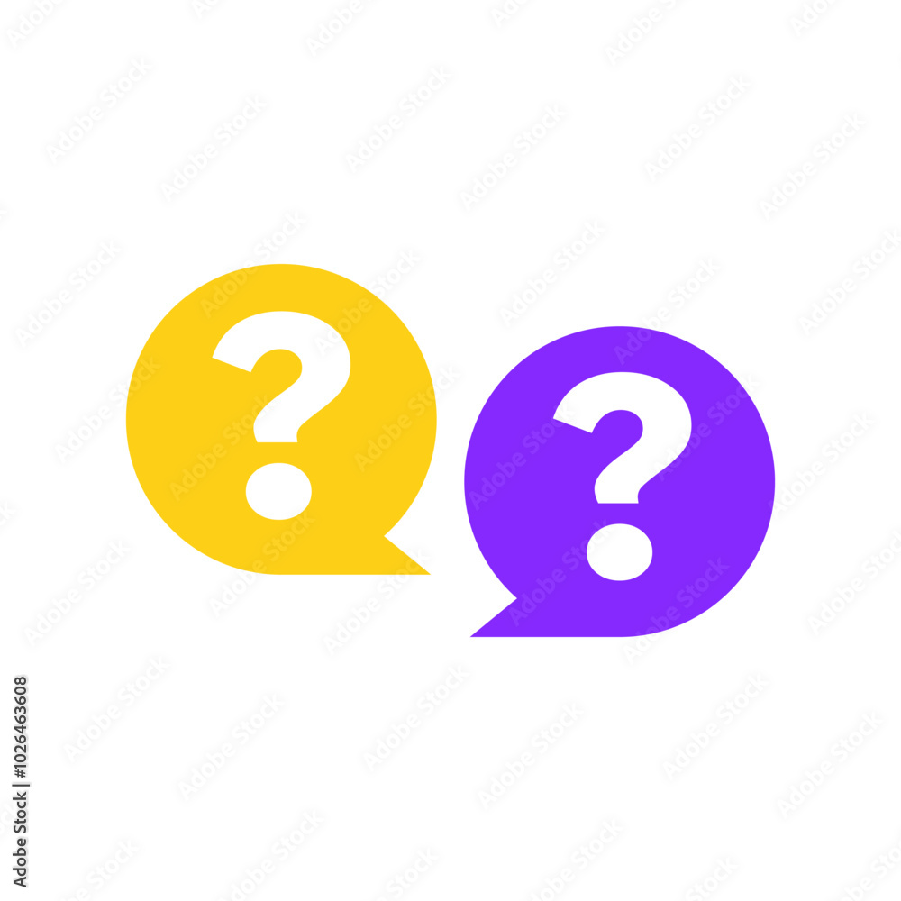 FAQ question icon - vector elements isolated on white. FAQ question icon - vector elements isolated on white.