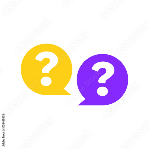 FAQ question icon - vector elements isolated on white.