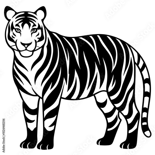 white tiger vector