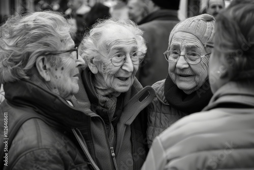 Unidentified old people at the annual event for the protection of human rights and civil equality.