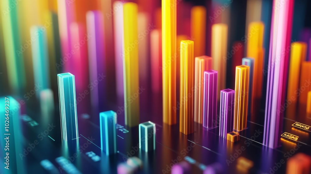 Obraz premium Vibrant Abstract Data Visualization with Colorful Bars