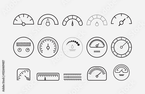 Print Speed meter icon set vector  isolated on white background