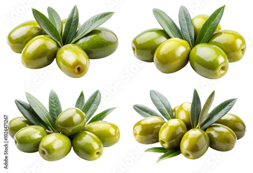 Wallpaper Mural Set of green olives with leaves png Torontodigital.ca