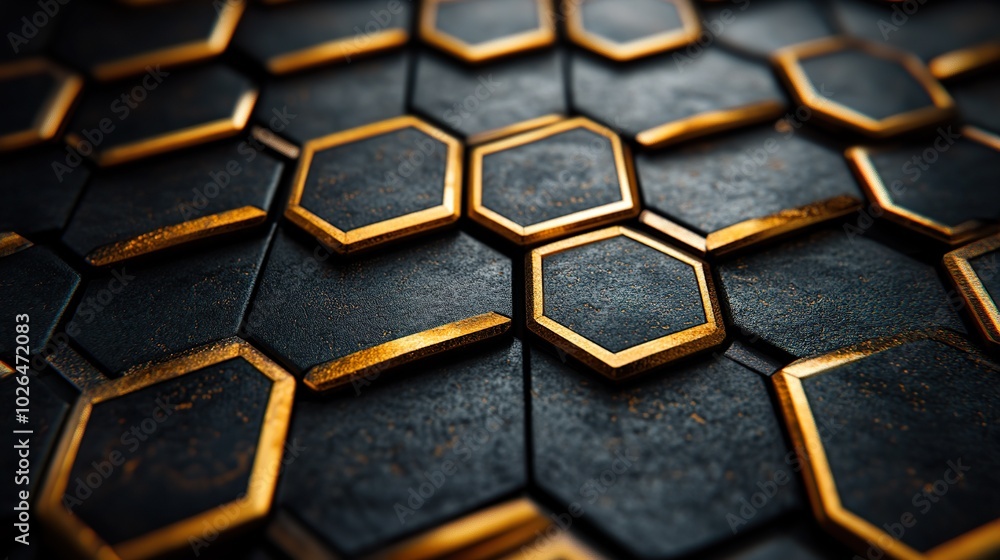 Golden Geometric Patterns on Black Background: Abstract Luxury Design Golden Geometric Patterns on Black Background: Abstract Luxury Design