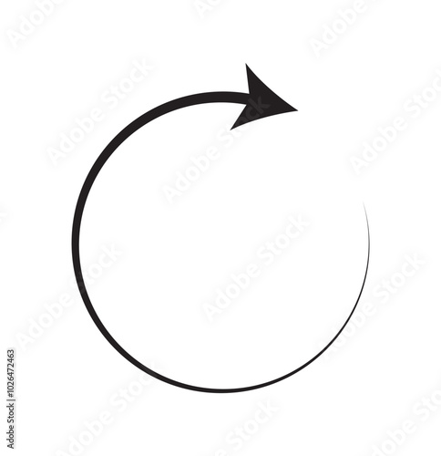 Set of black circle vector arrows. Vector Icons. Vector set of circle arrows isolated on white background. Rotate arrow and spinning loading symbol. Circular rotation loading elements, redo process.