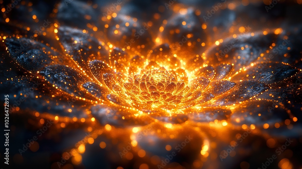 Golden Mandala Pattern on Black Background Golden Mandala Pattern on Black Background