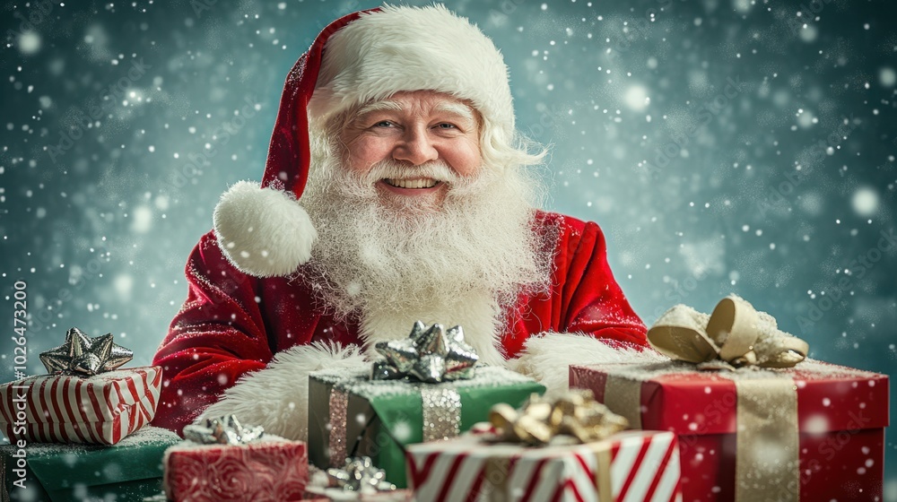 The Santa with Christmas Presents The Santa with Christmas Presents