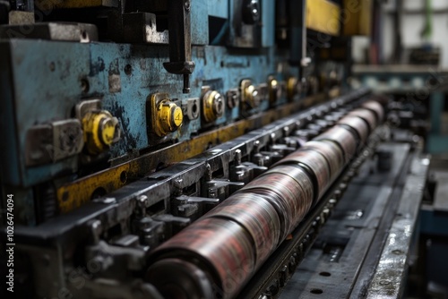 Wallpaper Mural Industrial machinery in production facility, suitable for corporate or manufacturing themes Torontodigital.ca