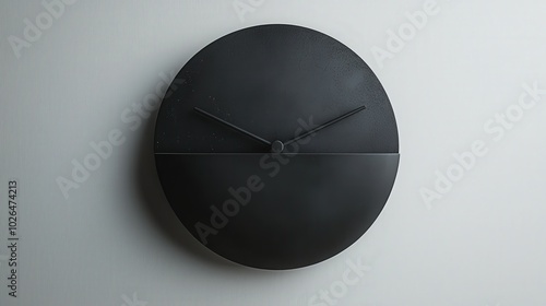 Modern Black Clock on White Wall