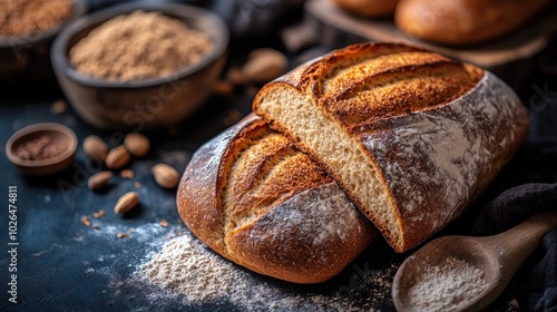 Baked Bread with Rustic Flour